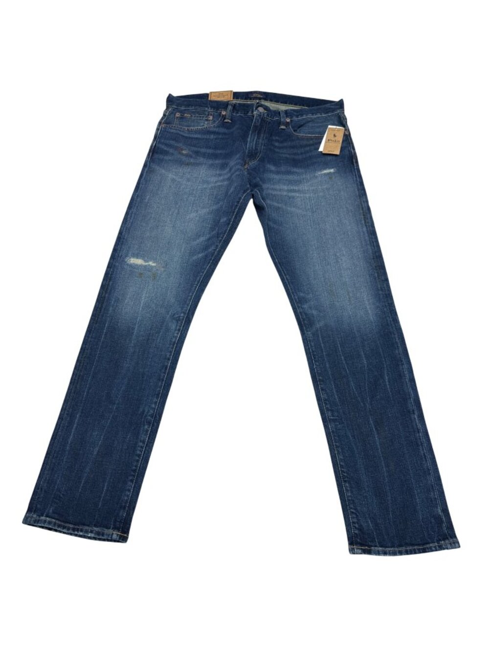 NWT Polo Ralph Lauren Men's Sullivan Slim Blue Jeans Low Stretch Rope Dyed 34x32